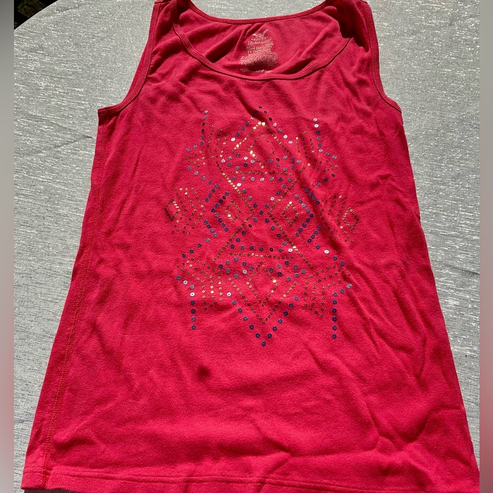 Faded Glory Embellished Ribbed Tank Top